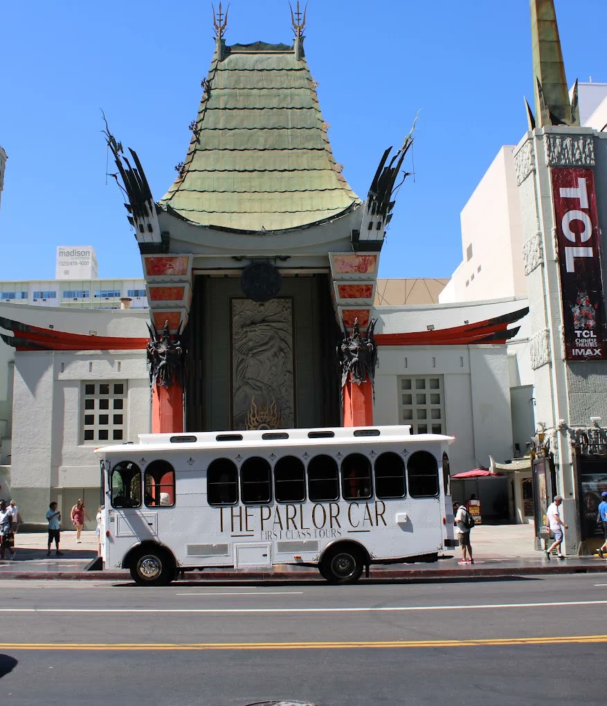 The Parlor Car trolley outside the TCL Chinese Theatre in Hollywood