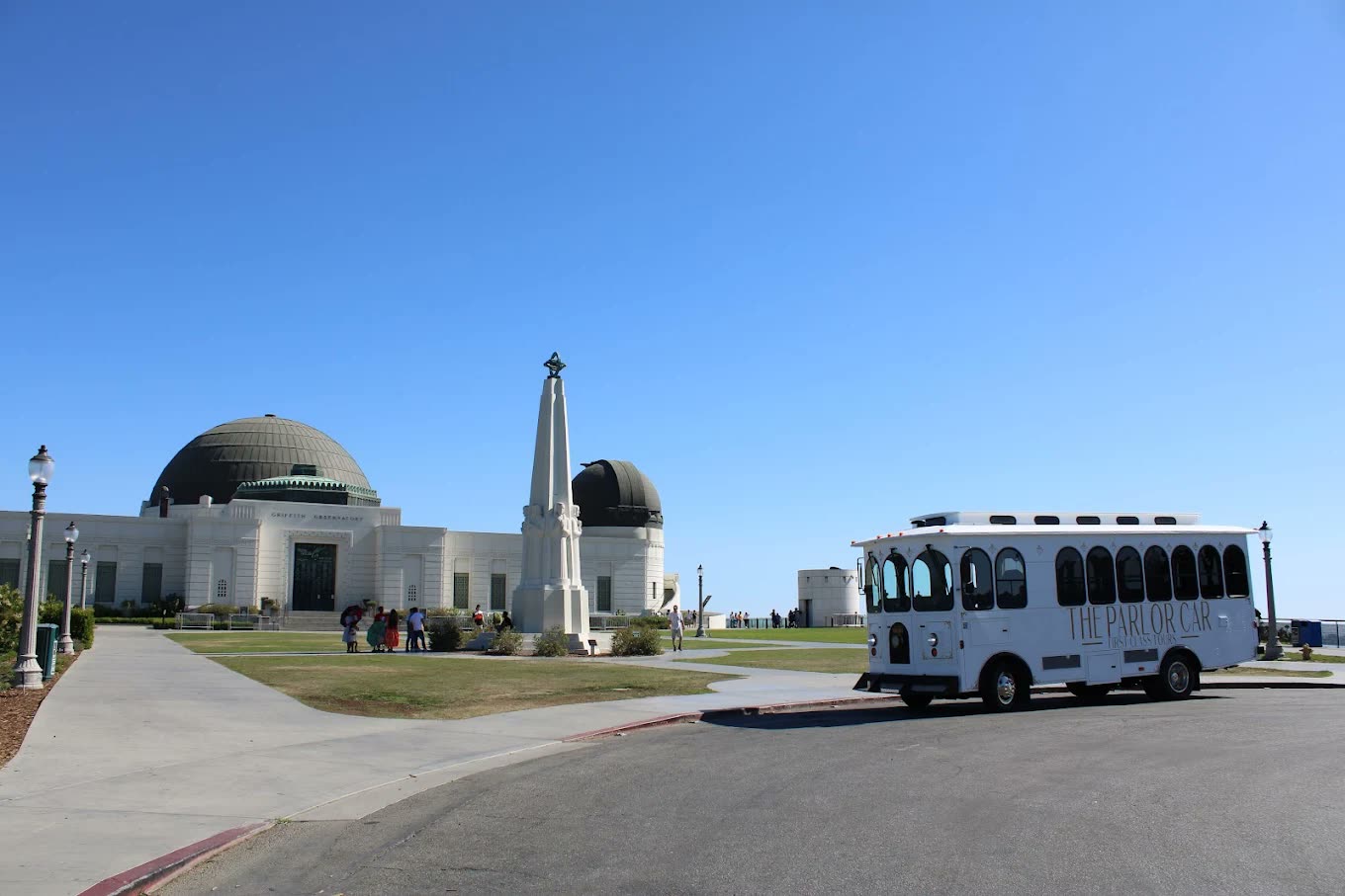 The Parlor Car trolley parked outside Griffith Observatory